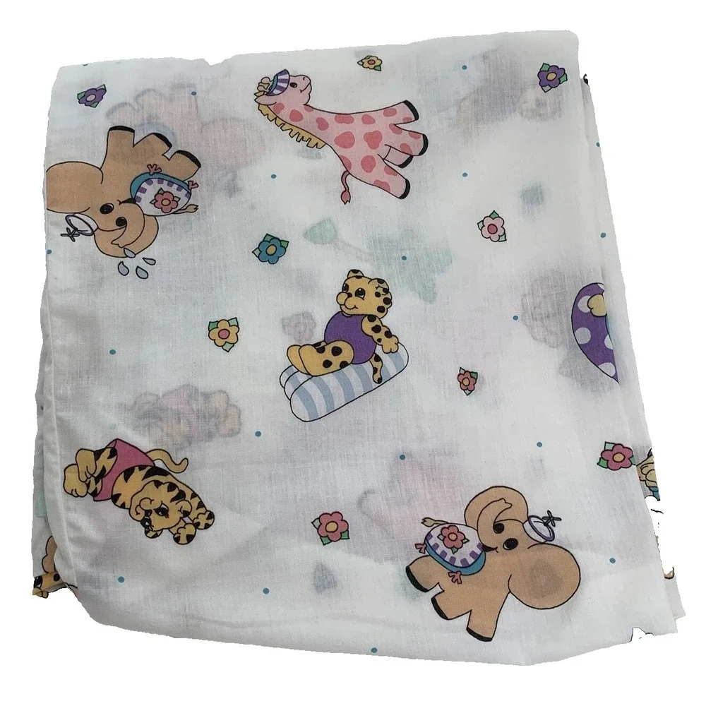 1993 Little Bedding Red Calliope Vintage Animal Lion Fitted Crib Sheet Baby